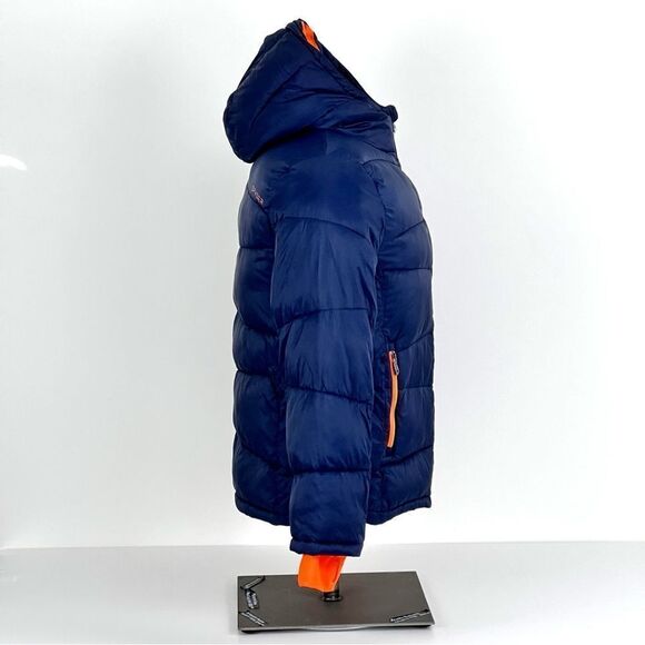 Spyder Frontier Hooded Puffer Jacket, Youth XL Blue/Orange - Picture 2 of 11